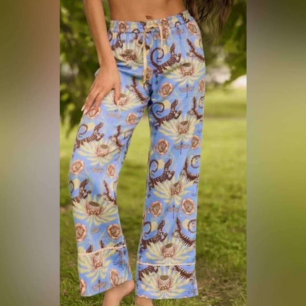 NWT Anthropologie x Victoria Garcia Flannel Pajama Pants Medium - Picture 5 of 13